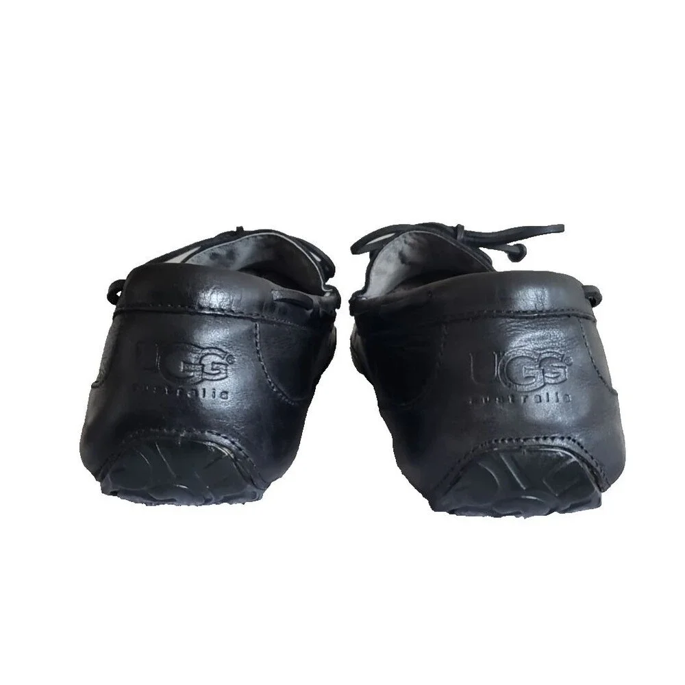 UGG Australia Men's Loafers Size 14 Black Leather Driving Shoes Moccasins
